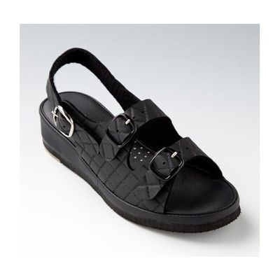 山一 抗菌キルティング2バンドサンダル ブラック LL 7609BKLL 1足 68-0793-52（直送品）