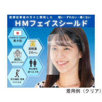 ミノル化学工業 HMフェイスシールド ブラック 1セット (フレーム1個+替シールド5枚) hmfs_black_1set（直送品）