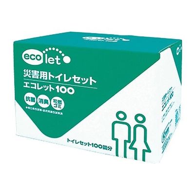 アズワン 災害用トイレ エコレット100 100回分×4箱入 65-1844-20 1ケース(4箱)（直送品）