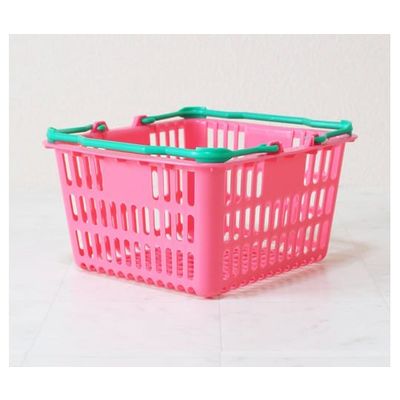 大和産業 買い物かご ピンク×グリーン 5個入 SL-1 1セット(5個) 65-5552-32（直送品）
