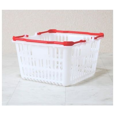 大和産業 買い物かご ナチュラル把手レッド 5個入 SL-1 1セット(5個) 65-5552-34（直送品）