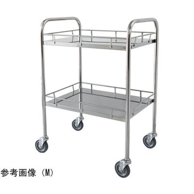 スギモト産業 ステンレスワゴン(天板四方柵付・2段)L W750×D450×H800mm 完成品 OA-33L 1台 67-5758-60（直送品）