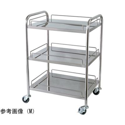 スギモト産業 ステンレスワゴン(天板四方柵付・3段)M W600×D450×H800mm 完成品 OA-33DM 1台 67-5758-64（直送品）
