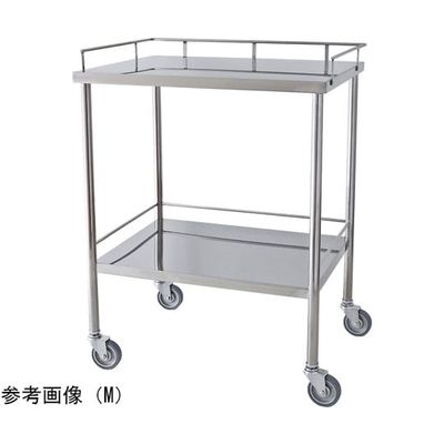 スギモト産業 ステンレス器械卓子(天板三方柵付・2段)M W600×D450×H750mm 完成品 OA-14M 1台 67-5758-37（直送品）