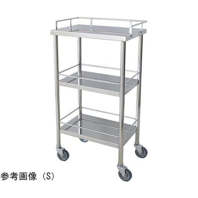 スギモト産業 ステンレス器械卓子(天板三方柵付・3段)M W600×D450×H850mm 完成品 OA-15M 1台 67-5758-48（直送品）