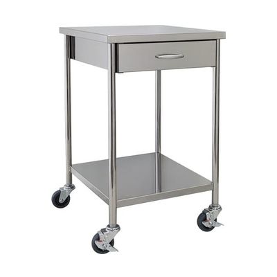 オートクレーブ用ステンレス架台(天板フラット・2段)天板補強入り 引出付 W450×D500×H750mm 完成品 OA-11K 1台（直送品）