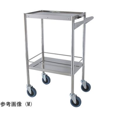 スギモト産業 ステンレス器械卓子(天板あて板付・2段)片側押手付き M W450×D300×H800mm 完成品 OA-17CM 1台（直送品）