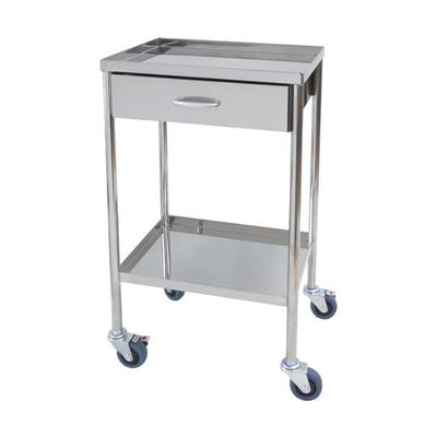 スギモト産業 ステンレス器械卓子(天板四方立ち上がり・2段)引出付 W450×D350×H750mm 完成品 OA-16E 1台（直送品）