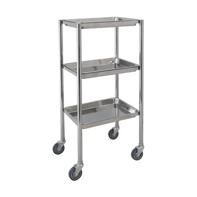 スギモト産業 トレー付ステンレスワゴン(3段)W455×D315×H910mm 完成品 OA-22A 1台 67-5758-56（直送品）