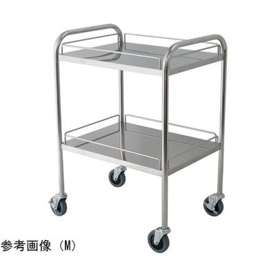 スギモト産業 ステンレスワゴン(天板四方柵付・2段)L W750×D450×H800mm 完成品 OA-32DL 1台 67-5758-58（直送品）