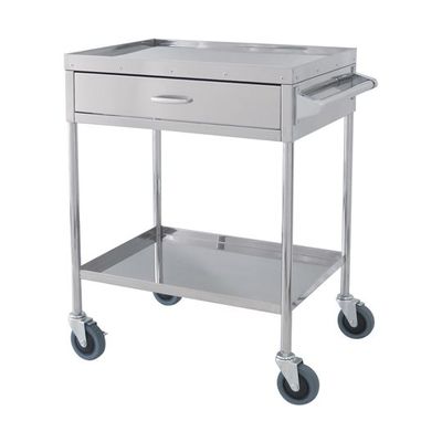 スギモト産業 ステンレス回診車(天板四方立ち上がり) 片側押手付きワゴン 引出付 W600×D450×H800mm 完成品 OB-26 1台（直送品）