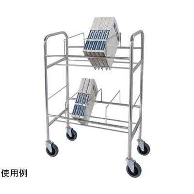 スギモト産業 カルテワゴン(ブックワゴン) ステンレス製 W665×D320×H970mm SーA 完成品 OD-41S-A 1台（直送品）