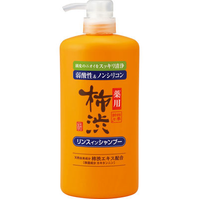 熊野油脂 四季折々　薬用　柿渋　リンスインシャンプー　本体　６００ｍｌ 4513574042216 1個(600ML)（直送品）