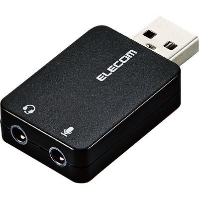 エレコム USBオーディオ変換アダプタ/ブラック USB-AADC01BK 1個（直送品）