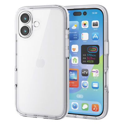 iPhone17 ケース ハイブリッド 衝撃吸収 軽量 AirShock クリア PM-A25AHVAIR2CR エレコム 1個（直送品）