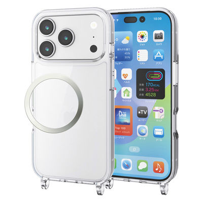 iPhone17 Pro ケース ハイブリッド ショルダーストラップホール付 クリア PM-A25CHVCKSHCR エレコム 1個（直送品）