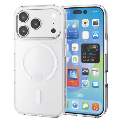 iPhone17 Pro ケース ハイブリッド 衝撃吸収 MAGKEEP ホワイト PM-A25CMAG02WH エレコム 1個（直送品）