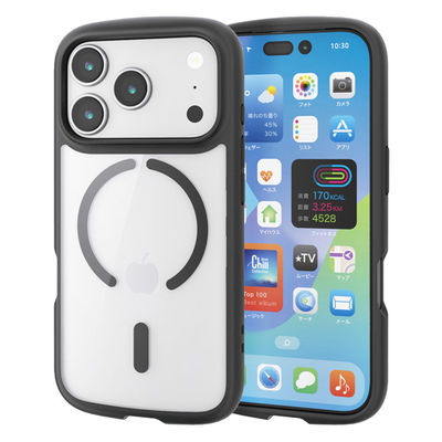 iPhone17 Pro ケース ハイブリッド 衝撃吸収 軽量 MAGKEEP ブラック PM-A25CTSLFCMBK エレコム 1個（直送品）