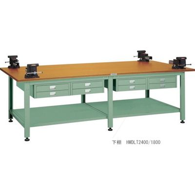 トラスコ中山 TRUSCO HWD型大型作業台用下棚 2400 緑 HWDLT-2400 GN 1枚 570-0253（直送品）