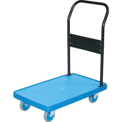 トラスコ中山 TRUSCO MKP樹脂製台車 固定式 716X436 エアキャスター付 ブルー MKP-158AC-B 1台（直送品）