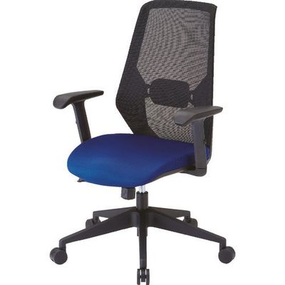 トラスコ中山 TRUSCO メッシュハイバックチェア”VIENTO 肘付 ブルー MCH-A-B 1脚 207-2728（直送品）