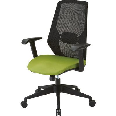 トラスコ中山 TRUSCO メッシュハイバックチェア”VIENTO 肘付 ヤンググリーン MCH-A-YG 1脚 207-2730（直送品）
