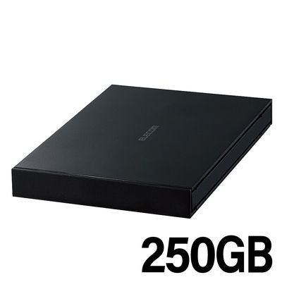 SSD 外付け ポータブル 250GB USB3.2(Gen1) 耐衝撃 ブラック ESD-EJ0250GBKR エレコム 1個（直送品）