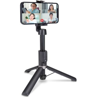 エレコム 自撮り棒/三脚/スマートフォン用/Bluetoothリモコン付/ブラック P-STSR02BK 1個（直送品）