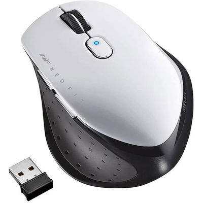 バッファロー 無線 BlueLED 5ボタン NEOFITマウス Mサイズ ホワイト BSMBW510MWH 1台（直送品）