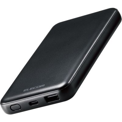 モバイルバッテリー 大容量 薄型 USB-C/A 最大 20W 10000mAh EC-C03BK エレコム 1個（直送品）
