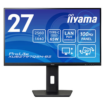 iiyama  液晶ディスプレイ　２７型／ＷＱＨＤ　２５６０×１４４０／ブラック／ XUB2797QSN-B2（直送品）