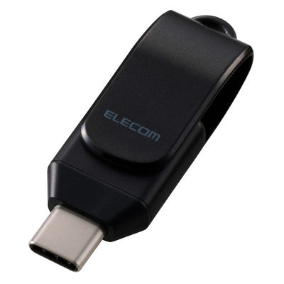 USBメモリ 256GB USB Type-C 高速転送 回転式コネクタ ブラック MF-CEU3256GBK エレコム 1個（直送品）