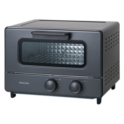 トースター 4枚焼き オーブントースター コンパクト 無段階温度調節 1200W ブラック TSB60A-K テスコム 1個（直送品）