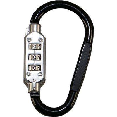 アイテック 光 ロック式カラビナDロック ブラック 中 KDR-35 1パック(1個) 820-1390（直送品）