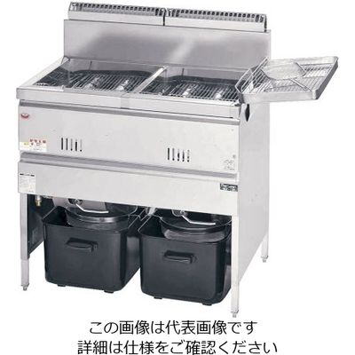 遠藤商事 ガス式フライヤー (二槽式) 都市ガス 62-6498-80 1個（直送品）