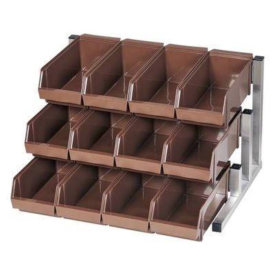 遠藤商事 スマートオーガナイザー 3段4列(12ヶ入) ブラウン 62-6524-06 1ケース(12個)（直送品）