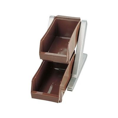 遠藤商事 デラックスオーガナイザー茶 2段1列(2ヶ入) ブラウン 62-6524-31 1ケース(1個)（直送品）