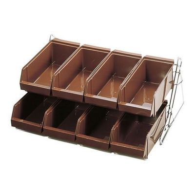 シンドー SAスタンダード オーガナイザー 2段4列(8ヶ入)ブラウン 62-6524-82 1ケース(9個)（直送品）