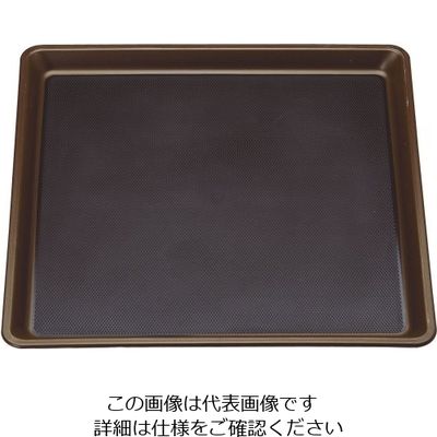 マイン PP正角盆 ブラウン(ノンスリップ) M44-352 1個 62-6523-15（直送品）