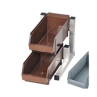 遠藤商事 スマートオーガナイザー 2段1列(2ヶ入) グレー 62-6523-68 1ケース(2個)（直送品）