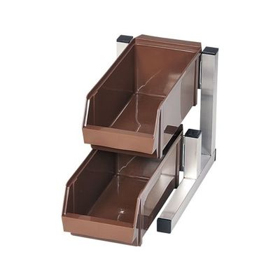 遠藤商事 スマートオーガナイザー 2段1列(2ヶ入) ブラウン 62-6523-70 1ケース(2個)（直送品）