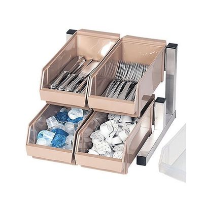 遠藤商事 スマートオーガナイザー 2段2列(4ヶ入) ホワイト 62-6523-77 1ケース(4個)（直送品）