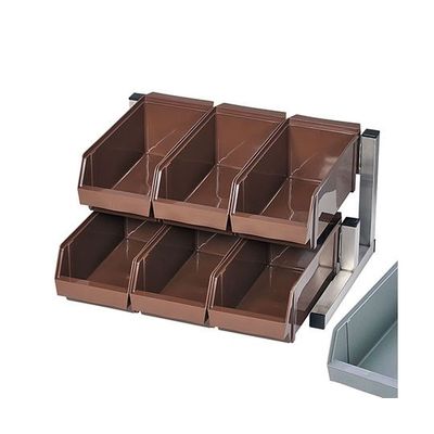 遠藤商事 スマートオーガナイザー 2段3列(6ヶ入) グレー 62-6523-78 1ケース(6個)（直送品）