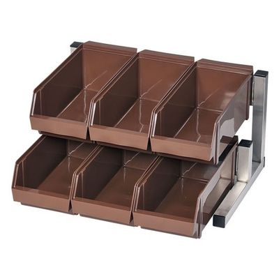 遠藤商事 スマートオーガナイザー 2段3列(6ヶ入) ブラウン 62-6523-80 1ケース(6個)（直送品）