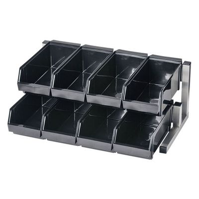 遠藤商事 スマートオーガナイザー 2段4列(8ヶ入) ブラック 62-6523-84 1ケース(8個)（直送品）