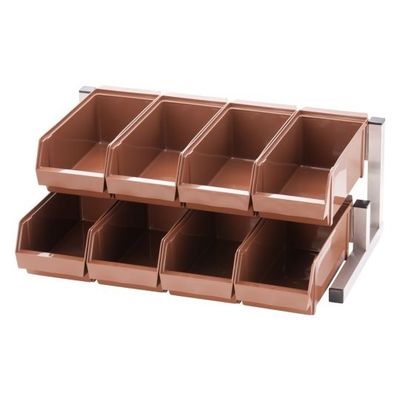 遠藤商事 スマートオーガナイザー 2段4列(8ヶ入) ブラウン 62-6523-85 1ケース(8個)（直送品）