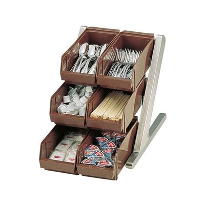 遠藤商事 デラックスオーガナイザー茶 3段2列(6ヶ入) ブラウン 62-6524-56 1ケース(1個)（直送品）