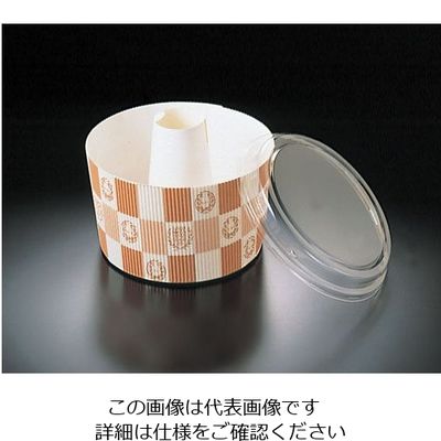 天満紙器 蓋付シフォンカップ白・エンブレム格子柄 SCー841ーA(50枚入) 62-6576-88 1ケース(50枚)（直送品）