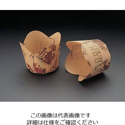 天満紙器 チューリップカップ茶(100枚入) M-305 1ケース(100枚) 62-6577-27（直送品）