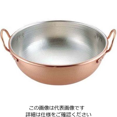 丸新銅器 SA銅打出さわり鍋 手付・スズメッキ付き 42cm 62-6583-99 1個（直送品）